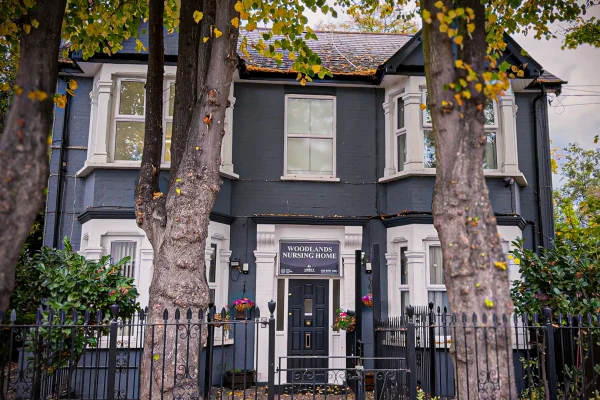 Care setting at Woodlands Total Care Nursing Home, Ilford, London